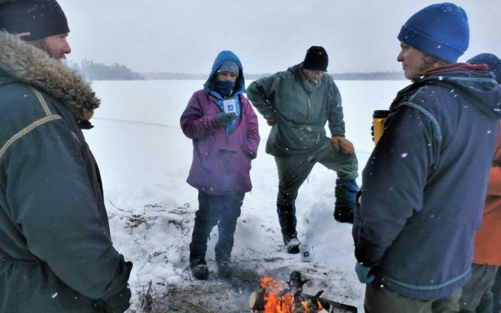 winter camping trip for adults
